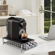 Porta capsule di caffè a strato singolo – scatola per capsule di caffè – contenitore per cassetti del caffè – base in ferro per macchina da caffè – contiene 60 capsule – superficie in gomma antiscivolo – 28 x 42 x 9,5 cm - Argento - Visualizzare 6