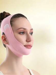 1 pieza Máscara facial rosa tipo venda, máscara para dormir para mujeres, apta para uso diario - Rosa - Ver 3