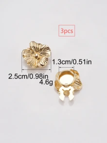 1/3/5件 25mm 女款玫瑰花鈕扣蓋，金屬鈕扣蓋，可拆卸夾式鈕扣蓋，3D裝飾鈕扣，附夾具鈕扣扣，適用於洋裝、晚禮服、襯衫配件 - 多色1 - 查看 18