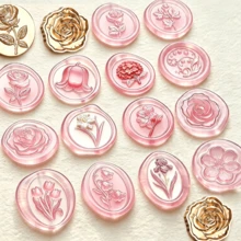 1pc 3D Thickened Wax Seal Stamp Head, Embossed Floral Stamp Suitable For Envelopes/Greeting Cards/Gift Boxes DIY Decoration - Single Piece - View 2
