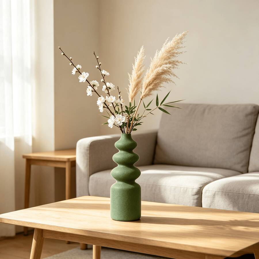 1/2pcs Gourd Art Vase, One-Piece Molded Stable Base Resistant To Tipping, Minimalist Solid Color Matte Surface Versatile And Elegant