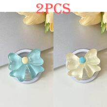 1件/2件可愛蝴蝶結可伸縮創意手機氣墊支架，背膠可折疊慵懶桌面花朵可愛支架，適合、Android手機，完美手機禮物，萬聖節禮物、聖誕禮物、生日禮物，送給家人朋友的禮物，推拉式手機支架，手機配件 - 水晶蝴蝶結-磁吸款 - 查看 8