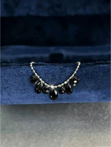 1pc Luxury Fairy Style Asymmetrical Water Drop Tassel Sparkling Cubic Zirconia Pendant Adjustable Ring - Fashionable Youth Accessory - Ring - View 11