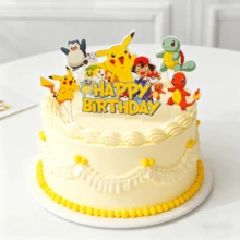 bandai 生日蛋糕裝飾套組，生日快樂插牌裝飾，動漫迷節日派對杯子蛋糕與蛋糕佈置裝飾角色插卡 - 彩色 - 查看 1