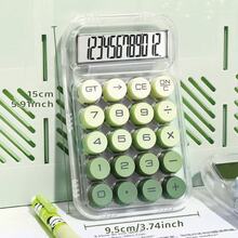 Colorful Gradient Calculator, 12-Digit Large Screen, Cute Mechanical Buttons, Suitable For School, Office And Home Finance - Fern Mist - View 8