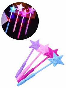 10-Pack LED Magic Wands, Colorful Neon Light Sticks, Plastic Flashing Heart Wands For Graduation Parties - RF1 Estrela - Surtido - Ver 6