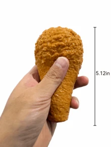 1pc Realistic Fried Chicken Leg Slow Rebound Soft Rubber Stress Relief Toy, Creative Venting Tool, Suitable For Children And Adults Relaxation Toy, Prank Toy, Party Gift, Classroom Reward, Gift Bag Filler, Birthday Gift, Holiday Gift - Multicolor - View 5