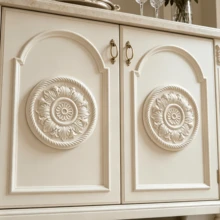 2pcs Solid Wood Carving Circular Decals, Home Decorations, Woodworking Supplies, Suitable For Cabinets, Doors And Windows, Furniture, Background Walls, Porches, Offices And Other Decorations, Holiday Decorations, DIY Decorations. - Multicolor - View 4