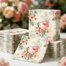 20pcs/40pcs/55/100pcs Floral Party Napkins - Spring Disposable Paper Napkins With Vintage Rose Floral Decor, Suitable For Garden Spring Tea Party, Elegant Disposable Dinner Napkins, Perfect For Weddings And Parties - Multicolor - View 7