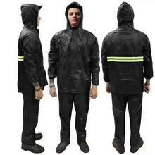 Waterproof Unisex Cycling Set (Includes Pants), Reflective Waterproof, Adjustable Waterproof - Black - Clothing + Pants - View 1
