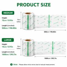 POSEIDON Tattoo Care Bandage Roll, 2 Sizes Available (15*500cm / 15*1000cm), Breathable Protective Film, Freely Cuttable, Suitable For Tattoos Of All Sizes, Transparent Waterproof, Suitable For New Tattoos - View 2
