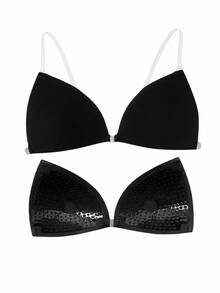 Women'S Transparent Shoulder Strap Bra Lingerie Accessory - Black - View 5