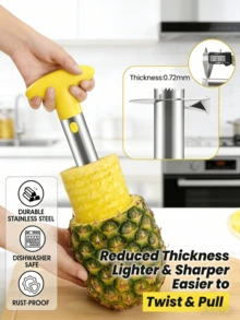 1pc Stainless Steel Pineapple Corer, Pineapple Slicer, Pineapple Peeler, Fruit Core Remover, Pineapple Peeling Tool, Thickened Blade, Easy Pineapple Peeling, Kitchen Utensils, Kitchen Gadgets, Suitable For Kitchen, Home - Multicolor - View 4