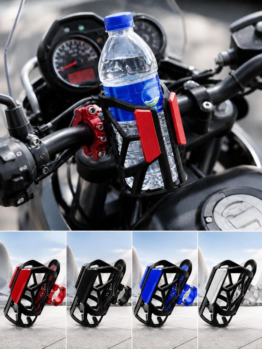 Motorcycle Cup Holder, No Drilling Required, Fits Most Motorcycles And Bicycles, Sturdy And Secure, Suitable For Sports, Delivery, Travel And Spring Outdoor Picnics | Motorcycle Accessories | Motorcycle Storage