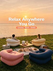 Inflatable Slouchy Sofa Chair With Footstool, Foldable Portable Inflatable Sofa, Suitable For Living Room, Bedroom, Outdoor, Balcony And Camping, Best Gift For Family, Most Comfortable Sofa - New Model - View 6