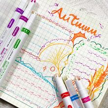 Curved Lace Pen, Wavy Heart & Flower Pattern Outline Pen For Journaling, Hand-Drawn Poster Marking, Printing, Fluorescent Highlighter - Multiple Styles - View 7
