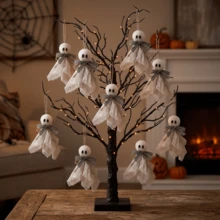 12 Pcs Halloween Ghost Decorations Spooky Ghost Hanging Ornaments - White - View 2