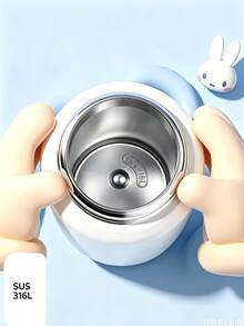 Miniso 1pc 430ml Large Capacity Officially Licensed Miffy Rabbit Water Cup, A Portable Leak-Proof Travel Thermos Cup, A Cute Cartoon Insulated Drinking Cup, Suitable For Students And Girls For Outdoor Daily Use - White - View 6