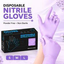 Disposable Nitrile Gloves - Lightweight, Suitable For Home Cleaning, Pet Care, Multi-Purpose Cleaning Gloves, Fashionable Cleaning Gloves, All-Season Use, Ambidextrous, Multiple Colors To Choose From - Light Purple - View 2