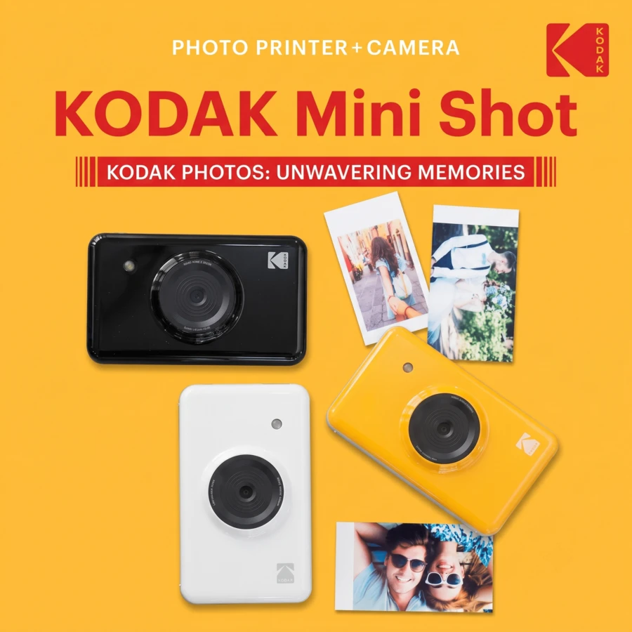 Kodak MiniShot Instant Camera, Dye-Sublimation Printing, Vibrant Photos, Multiple Filters, Bluetooth Connectivity, Compact And Portable, Perfect For Daily Memories, Travel Snaps, And Group Photos - View 1