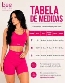 Bee Fitness Set, Workout Top With Padded Cups, High Waist, Gym, Zero Transparency - Rosa Fucsia - Ver 7