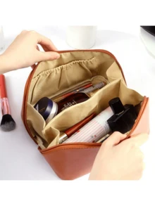 حقيبة مستحضرات تجميل متعددة الوظائف، محمولة، ذات سعة كبيرة ومقاومة للماء؛ حقيبة تخزين مستحضرات تجميل للسفر / حقيبة مستحضرات تجميل محمولة للسفر مصنوعة من البولي يوريثان السميك متعدد الوظائف على شكل وسادة مع مقبض / سعة كبيرة وفتحة واسعة لسهولة الوصول / ناعمة ومقاومة للتآكل - الرسالة ج - مشاهدة 2