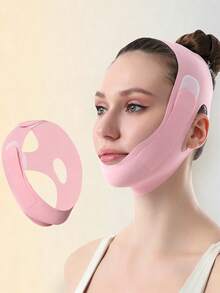 1 pieza Máscara facial rosa tipo venda, máscara para dormir para mujeres, apta para uso diario - Rosa - Ver 1