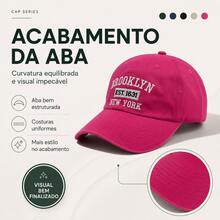 Ny New York Retro Baseball Cap Curved Brim Men's And Women's Adjustment Fit Letter Casual Cotton Embroidered None Summer - 深卡其色搭配黑色 - 查看 4