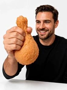 1pc Realistic Fried Chicken Leg Slow Rebound Soft Rubber Stress Relief Toy, Creative Venting Tool, Suitable For Children And Adults Relaxation Toy, Prank Toy, Party Gift, Classroom Reward, Gift Bag Filler, Birthday Gift, Holiday Gift - Multicolor - View 9