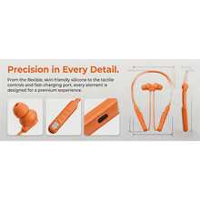 2026 Upgraded Bluetooth Neckband Headset, ACS 360° Panoramic Sound, 42H Battery Life, Bluetooth 5.4, Skin-Friendly Strap, Great For Running & Music Lovers - Orange - View 4