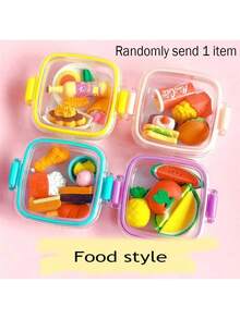 Cute Bento Box, Dessert Makeup Eraser Set, Student Holiday Christmas Gift, Children Classroom Reward Gift, Food Dessert Ice Cream Shaped Cartoon, Gift For Friends - Multicolor - View 12