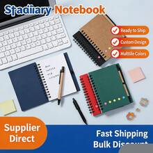 Aesthetic Kraft Paper Cover Spiral Notebook With Pen, 5-Color Sticky Notes And Index Tabs Set, Lined Pages Office And Study Notebook, Inspirational "Thank You" Journal, Compact Desktop Stationery Organizer, Portable Daily Work And Study Memo Planner, Smart Notebook, Stationery Store, School Supplies Labels, School, A4 Smart Notebook, Learning Supplies, School Subjects, Notebook, Binder, Sticky Notes, Cute Sticky Notes Set, Sticky Notes, Cute Sticky Notes, Sticky Notes Dispenser, Random Color Shipment - Multicolor - View 6