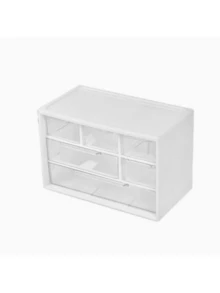 1 Transparent Plastic Desktop Drawer Style Storage Box - Large Capacity Multifunctional Storage Box, Suitable For Office Supplies, Cosmetics, And Bathroom Products, Lightweight Design, Suitable For Home Or Office Use, Desktop Storage Box - Multicolor - View 7