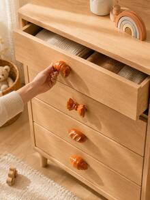 Decorative Bread Shaped Wooden Drawer Pulls Cabinet Knobs, Suitable For Baby Room Vanity Dresser Wardrobe Closet Furniture Hardware Set - Furniture Handles - View 4