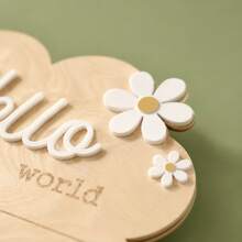 Hello World Newborn Sign - Wooden Hello World Welcome Sign, Flower Shape Newborn Announcement, Personalized Birth Announcement Board, For Newborn Gen - Bulletin Board - View 5