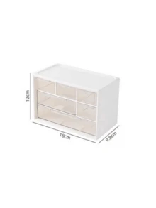 1 Transparent Plastic Desktop Drawer Style Storage Box - Large Capacity Multifunctional Storage Box, Suitable For Office Supplies, Cosmetics, And Bathroom Products, Lightweight Design, Suitable For Home Or Office Use, Desktop Storage Box - Multicolor - View 9
