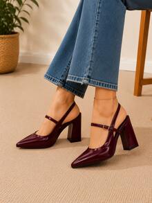 Women Pumps - Burgundy - View 6