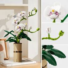 Orchid Bouquet Building Blocks, Artificial Flower Building Set, DIY Creative Plant Collection Decorative Gift - TOY760 - View 2