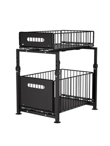Kitchen Organizers And Storage, Kitchen Accessories, Utility Racks, Under Sink Organizer, Pull Out Cabinet Organizer, 2 Tier Slide Out Sink Shelf, , Multi-Purpose Kitchen Under Counter Storage - Multicolor - View 13