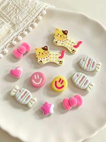 10pcs Cute Kitten Shoe Charms, PVC Detachable Decor, Perfect For Secondary Outfit Styling, Ideal Gifts For Friends, Classmates, Sisters & Lovers, - Multicolor - View 4
