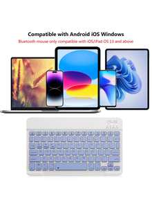 Teclado Bluetooth Ultra Delgado Portátil Mini Inalámbrico Recargable Compatible con Teléfono Apple Compatible con Tableta Teléfono Smartphone IOS Android Windows - Morado - Ver 3