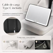 Espejo de Maquillaje para Visera de Coche con Luz LED, 3 Niveles de Brillo Recargable Tipo-C, Espejo HD Sin Distorsión, Accesorio Automotriz Portátil para Mujeres, Ideal como Regalo - A - Ver 4