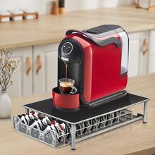 Porta capsule di caffè a strato singolo – scatola per capsule di caffè – contenitore per cassetti del caffè – base in ferro per macchina da caffè – contiene 60 capsule – superficie in gomma antiscivolo – 28 x 42 x 9,5 cm - Argento - Visualizzare 3