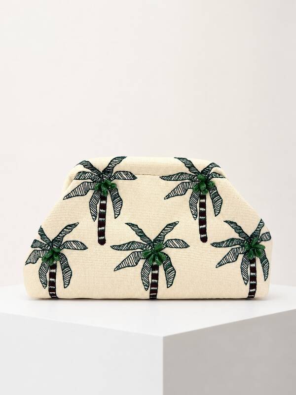 Summer Fashion Coconut Tree Vacation Style Clutch - Makeup Bag, Beach Bag, New Fashion Wallet, Beach Handbag, Simple And Versatile, Elegant Fashion Evening Bag, Summer Vacation Essential, Party, Evening, Wedding, Date And Shopping. Perfect Gift For Teacher's Day Or Christmas.