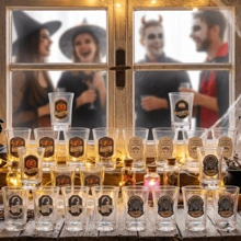 4/6/50pcs Halloween Acrylic Shot Glasses, Transparent Plastic Mini Shot Glasses, Suitable For Liquor, Wine, Whiskey And Party Cocktails, Cute Witch Potion Cups, Pumpkin Decor, Candy Bar, Friends Gift, Halloween Home Decor, Halloween Party Favors - Transparent 001 - View 2