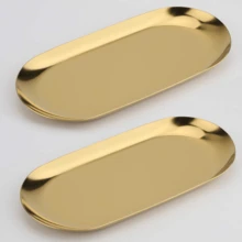Luxury Decorative Stainless Steel Tray For Jewelry Food Gold - 金色 - 查看 12