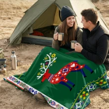 1 Buah Selimut Flanel, Selimut Musim Panas, Selimut Tempat Tidur, Selimut untuk Berkemah, Selimut untuk Pantai, Selimut Lempar, Selimut Serbaguna Lembut, Selimut Pendingin - Gaya Natal - View 5