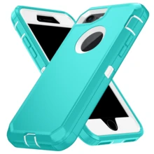 防震、防刮、全包式保护手机壳，耐用三合一保护套，适用于、Galaxy、荣耀及其他智能手机 - 水藍白 - 查看 17