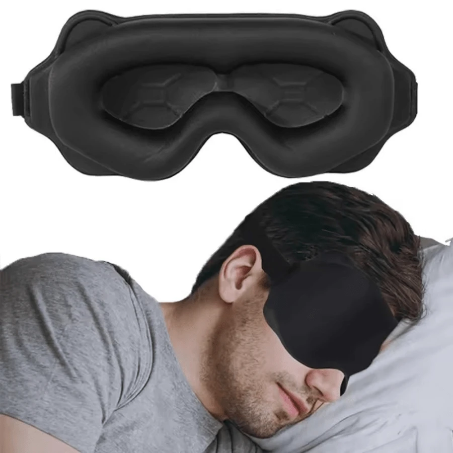 3D遮光睡眠眼罩,柔軟透氣眼罩,睡眠輔助,旅行遮光眼罩 - 彩色 - 查看 1