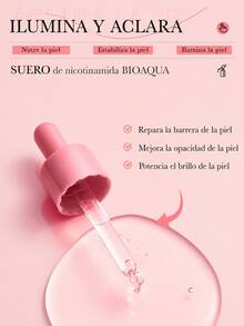 Serum Niacinamida Bioaqua Aclarante Antiacné, Suero Aclarante con Niacinamida BIOAQUA de Marca Privada OEM, 30 ml, Corrector de Manchas Oscuras, Aclarador de Piel, Cuidado Facial - Rosa - Ver 2